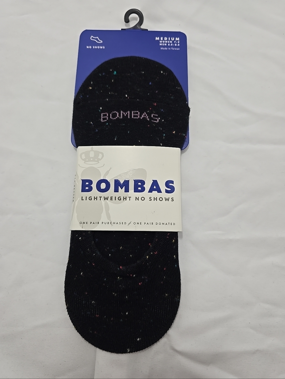 NWT Bombas Cotton Blend Lightweight No Shows Heel Grip Medium Unisex Black - Picture 1 of 3